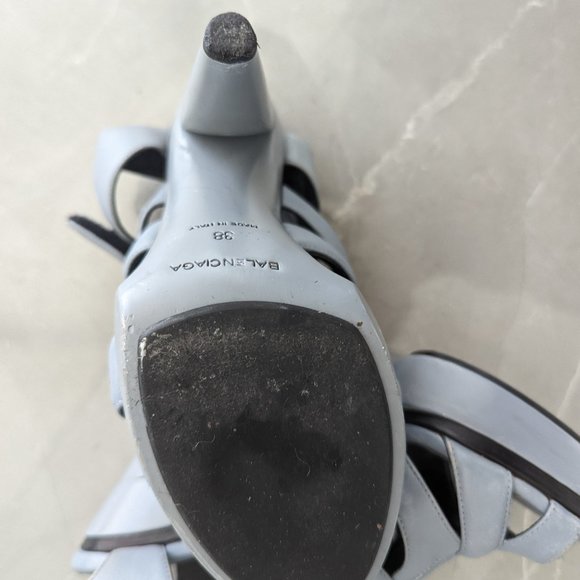 Balenciaga Light Blue Gladiator Heel Sandals Made in Italy - size 38 - Picture 5 of 5